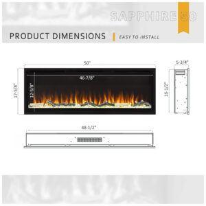 ectqqqw8cz190b_5 jpg - Lareira Elétrica de Embutir A43x127L cm com Ajuste da Cor, Brilho e Velocidade das Chamas, 110V 1500W, FIREBLAZE Where Warmth Begins, Preta