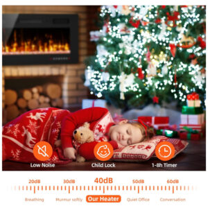 ectqqvjjfzrc0b_6 jpg - Lareira Elétrica de Embutir A45x182L cm com Controle Remoto e Digital, 110V 1500W, Eueiriup, Preta