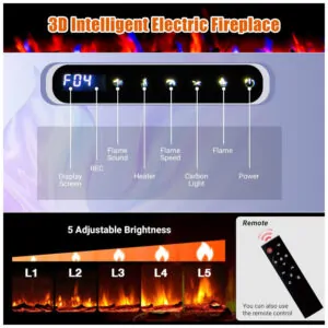 ectqr4pb4fmd0b_1 jpg - Lareira Elétrica de 127 cm, Embutida ou de Parede, com LED Touch, Controle Remoto e App Wi Fi. Aquecedor 1500 750W, 12 Cores Ajustáveis,Timer, AsyPets