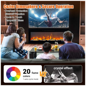 ectqr4pb4fmd0b_2 jpg - Lareira Elétrica de 127 cm, Embutida ou de Parede, com LED Touch, Controle Remoto e App Wi Fi. Aquecedor 1500 750W, 12 Cores Ajustáveis,Timer, AsyPets