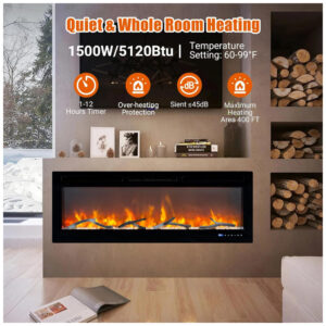 ectqr4pb4fmd0b_4 jpg - Lareira Elétrica de 127 cm, Embutida ou de Parede, com LED Touch, Controle Remoto e App Wi Fi. Aquecedor 1500 750W, 12 Cores Ajustáveis,Timer, AsyPets