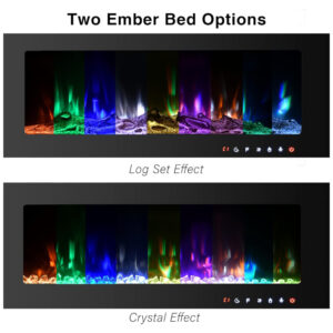 ectqrbj92sg80b_2 jpg - Lareira Elétrica de Embutir A54x127L com Controle Remoto e Luz de LED, 1500W, 110v, CEARTRY electric fireplace inserts, Preto