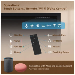 ectqrjlj6gqd0b_1 jpg - PuraFlame Herman,Lareira Elétrica Linear Inteligente de 183 cm,Chama Premium com 9 Cores,Design Moderno, Embutida, de Parede ou Livre, Alexa e Google.