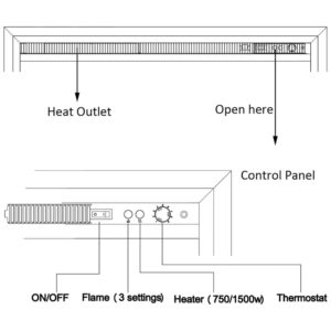 ectqrjxzhdl80b_3 jpg - Lareira Elétrica de Embutir A68x89L cm com Controle Remoto e Som de Crepitação de Fogo, 110V 1500W, RICHFLAME, Preta
