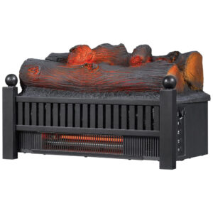 Lareira Elétrica Ecológica 20.5 52cm com Efeito Sonoro Crepitante, Controle Remoto e Termostato Ajustável, 110V 1350W, Duraflame DFI030ARU, Preta