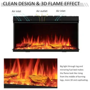 ectqrmz1bg3d0b_2 jpg - Lareira Elétrica LegendFlame 88,9 cm W Embutida Inteligente, Vista Lateral 123, Aquecedor 750W 1500W, Chamas de Múltiplas Cores, Compatível com Alexa