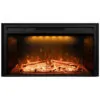 Lareira Elétrica de Embutir A69x109L cm com Controle Remoto, Tronco Realista, Som Crepitante, Proteção Contra Superaquecimento e Temporizador, 110V 1500W, Dreamflame EF40T, Preta