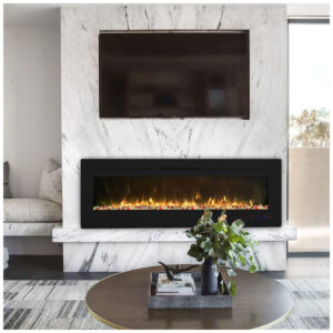 ectqsd5zyz290b_6 jpg - Lareira Elétrica de Embutir A45x106L com Controle Remoto e Digital, Luz LED, Chamas Multicolorida e Temporizador, 1500W, 110v, CHEERWAY EF42R, Preto