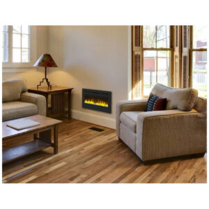 ectqsd5zyz290b_7 jpg - Lareira Elétrica de Embutir A45x106L com Controle Remoto e Digital, Luz LED, Chamas Multicolorida e Temporizador, 1500W, 110v, CHEERWAY EF42R, Preto