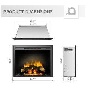 ectqsjgn3b390b_2 jpg - Lareira Elétrica de Embutir A54x72L com Controle Remoto e Som de Fogo, 1500W, 110v, LEGEND FLAME EF262, Preto