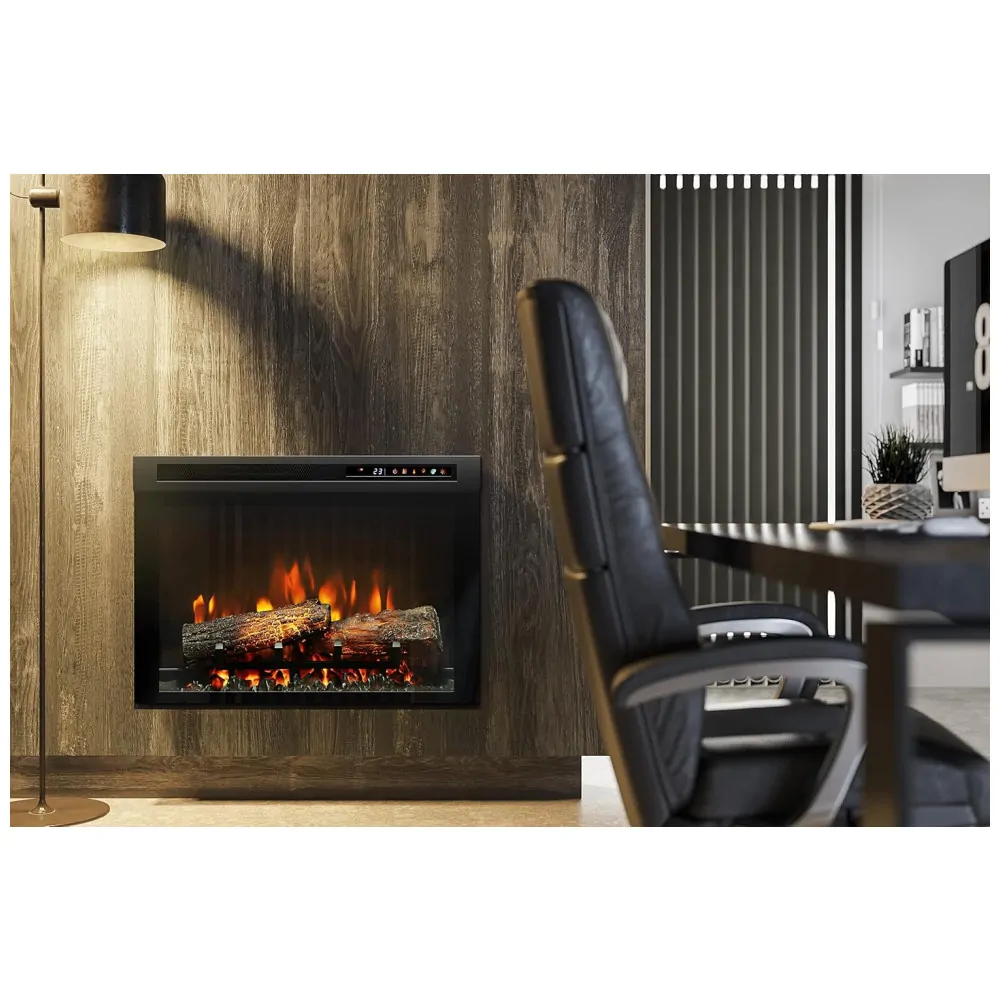 ectqsk2477570b_7 jpg - Lareira Elétrica de Embutir A48x66L com Controle Remoto e Chamas Multicolorida, 110V, Dimplex, Preta