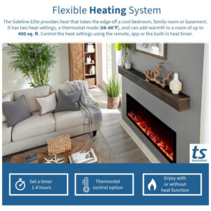 ectqskngvf1b0b_7 jpg - Lareira Elétrica de Embutir A48x213L com Controle Remoto e Chamas Multicolorida, 1500W, 110v, TOUCHSTONE 80050, Preto