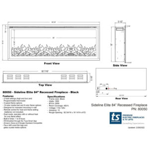 ectqskngvf1b0b_9 jpg - Lareira Elétrica de Embutir A48x213L com Controle Remoto e Chamas Multicolorida, 1500W, 110v, TOUCHSTONE 80050, Preto