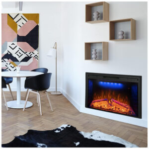 ectqsmm3jxv90b_6 jpg - Lareira Elétrica de Embutir A69x127L com Proteção contra Superaquecimento e Chamas Ajustavel, 110V 1500W, Benrocks, Preta