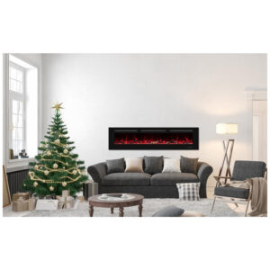 ectqsncszlmb0b_2 jpg - Lareira Elétrica de 122 cm, Recessada na Parede e Montada na Parede, 13 Cores de Chama, Troncos e Cristais Realistas como Combustível,Oxhark