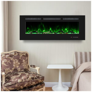 ectqsncszlmb0b_7 jpg - Lareira Elétrica de 122 cm, Recessada na Parede e Montada na Parede, 13 Cores de Chama, Troncos e Cristais Realistas como Combustível,Oxhark