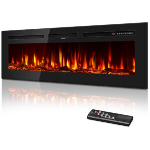 ectqt4pqhqpd0b_0 jpg - Lareira Elétrica de 152 cm, Embutida ou de Parede, Ultrafina, Aquecedor Linear 750 1500W com Chama Realista, Alta Temperatura, Baixo Ruído,Tehanld