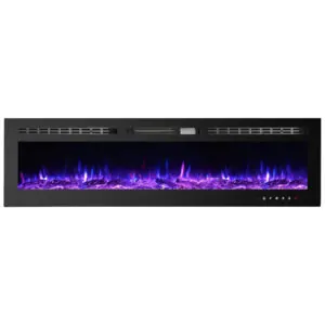 ectqt6qfkzk80b_0 jpg - Lareira Elétrica de Embutir A50x152L com Controle Remoto e Tela Sensível ao Toque, 110V, CharaVector, Preta