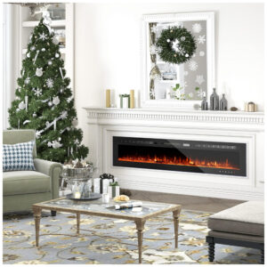 ectqt6qfkzk80b_1 jpg - Lareira Elétrica de Embutir A50x152L com Controle Remoto e Tela Sensível ao Toque, 110V, CharaVector, Preta