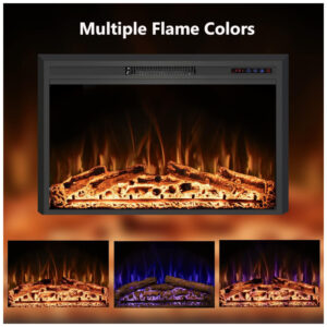 Lareira Elétrica RODALFLAME 90x70cm 1500W Chamas 3 Cores Touch Embutir 110V