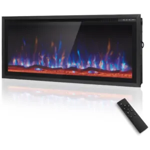 ectqtrl9drjd0b_0 jpg - Lareira Elétrica de Parede MAISON ARTS 106 cm para Uso Interno, Controle Remoto, Tela Touch, 1500 750W, Chama LED Ajustável