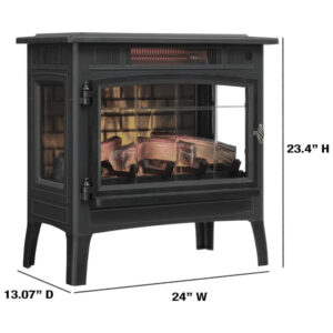 Lareira Elétrica Duraflame 61x59cm 1500W Chamas 3D Quartzo Portátil 110V