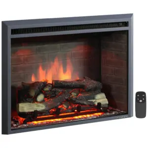 Lareira Elétrica PuraFlame 89x69cm 1500W Chamas LED Som Crepitar Portátil 110V