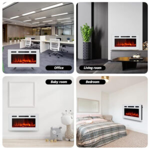 ectqv1b97xh80b_4 jpg - Lareira Elétrica de Embutir A43x76L com Controle Remoto, 110V 1500W, Maxhonor, Branco