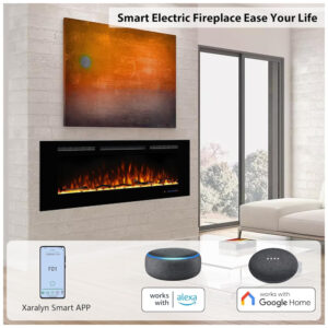 ectqvs55y8xb0b_2 jpg - Lareira Elétrica de Embutir A54x182L cm com Temporizador, Chama Multicolorida, Controle Remoto e Wifi, 110V 1500W, Dreamflame, Preta