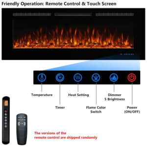 ectqvs55y8xb0b_4 jpg - Lareira Elétrica de Embutir A54x182L cm com Temporizador, Chama Multicolorida, Controle Remoto e Wifi, 110V 1500W, Dreamflame, Preta