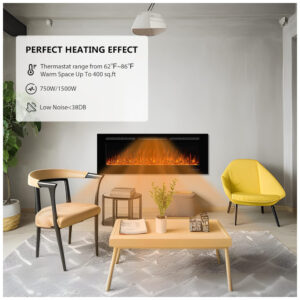 ectqvs55y8xb0b_6 jpg - Lareira Elétrica de Embutir A54x182L cm com Temporizador, Chama Multicolorida, Controle Remoto e Wifi, 110V 1500W, Dreamflame, Preta