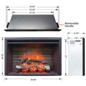 ectqvw667xw70b_1 jpg - Lareira Elétrica PuraFlame EF302A de Embutir A56x89L com Controle Remoto, 110V, 1500W, Preta