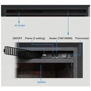ectqvw667xw70b_4 jpg - Lareira Elétrica PuraFlame EF302A de Embutir A56x89L com Controle Remoto, 110V, 1500W, Preta