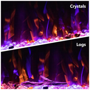 Lareira Elétrica de Embutir A44x158L com Controle Remoto e Temporizador, 110V 1500W, Rodalflame, Preta