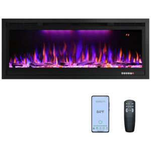 ectqw83wq4gb0b_0 jpg - Lareira Elétrica de Embutir A44x111L com Controle Remoto e Temporizador, 110V, Rodalflame, Preta