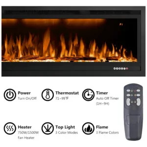 ectqw83wq4gb0b_1 jpg - Lareira Elétrica de Embutir A44x111L com Controle Remoto e Temporizador, 110V, Rodalflame, Preta