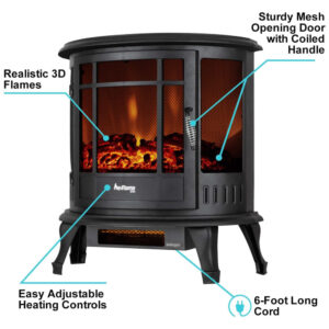 ectqwk7w8jh00b_2 jpg - Lareira Elétrica com Chamas 3D Ajustáveis, 1500W, 110v, E Flame USA, Preta
