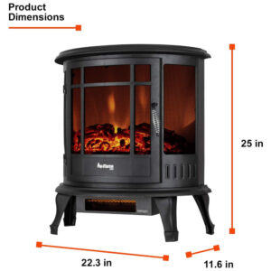 ectqwk7w8jh00b_3 jpg - Lareira Elétrica com Chamas 3D Ajustáveis, 1500W, 110v, E Flame USA, Preta