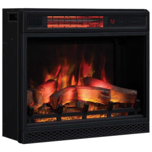 Lareira Elétrica de Embutir A60x50L cm com Efeito de Chama 3D, Configurações de Brilho e Velocidade Ajustáveis, 110V 1500W, ClassicFlame, Preta