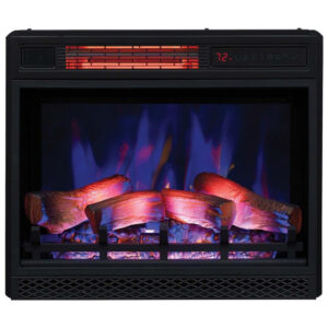 Lareira Elétrica de Embutir A60x50L cm com Efeito de Chama 3D, Configurações de Brilho e Velocidade Ajustáveis, 110V 1500W, ClassicFlame, Preta
