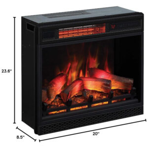 Lareira Elétrica de Embutir A60x50L cm com Efeito de Chama 3D, Configurações de Brilho e Velocidade Ajustáveis, 110V 1500W, ClassicFlame, Preta