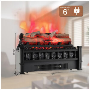ectqxg2h1q9c0b_3 jpg - Lareira Elétrica Ecológica 20 50 cm com Cama de Brasa de Bétula Realista, Temperatura Ajustável e Proteção Contra Superaquecimento, 110V 1500W, Tangkula, Preta