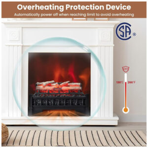 ectqxg2h1q9c0b_4 jpg - Lareira Elétrica Ecológica 20 50 cm com Cama de Brasa de Bétula Realista, Temperatura Ajustável e Proteção Contra Superaquecimento, 110V 1500W, Tangkula, Preta