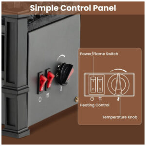 ectqxg2h1q9c0b_5 jpg - Lareira Elétrica Ecológica 20 50 cm com Cama de Brasa de Bétula Realista, Temperatura Ajustável e Proteção Contra Superaquecimento, 110V 1500W, Tangkula, Preta