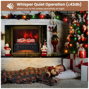 ectqxg2h1q9c0b_6 jpg - Lareira Elétrica Ecológica 20 50 cm com Cama de Brasa de Bétula Realista, Temperatura Ajustável e Proteção Contra Superaquecimento, 110V 1500W, Tangkula, Preta