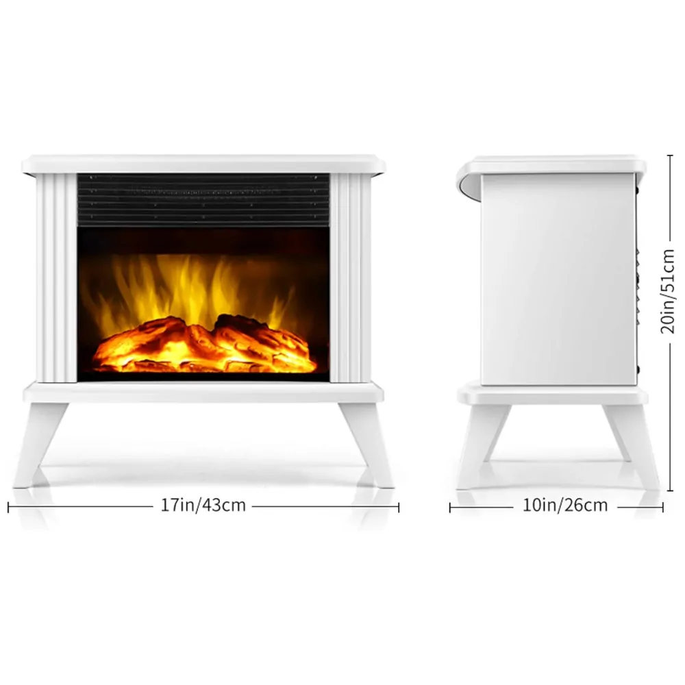 ectqxks52qz70b_1 jpg - Aquecedor Mini Lareira Elétrica com Controle Remoto e Chamas 3D Ajustável, Branca, 110v, DONYER POWER, Branco