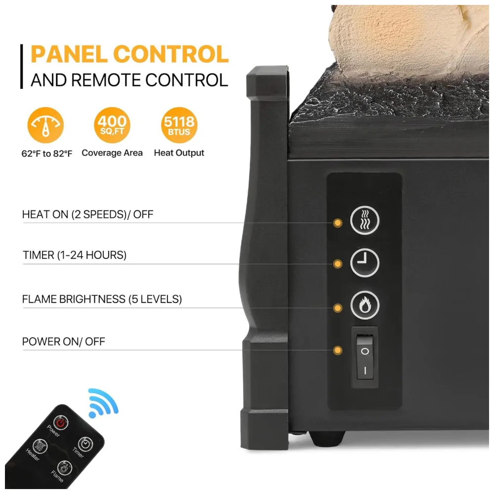 ectqxq3c86mc0b_4 jpg - Lareira Elétrica Ecológica 20 50cm com Controle Remoto, Efeito de Chama Realista, e Temporizador, 110V 1500W, Mollie, Preta