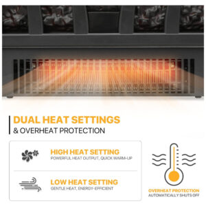 ectqxq3c86mc0b_5 jpg - Lareira Elétrica Ecológica 20 50cm com Controle Remoto, Efeito de Chama Realista, e Temporizador, 110V 1500W, Mollie, Preta