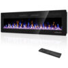 Lareira Elétrica Ultra Fina de 182,9 cm Embutida e de Parede, Controle Remoto, Tela de Toque Eueiriup