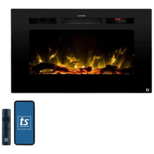 Lareira Elétrica Touchstone 80028, 2 Configurações, Controle Remoto, Preto 110V